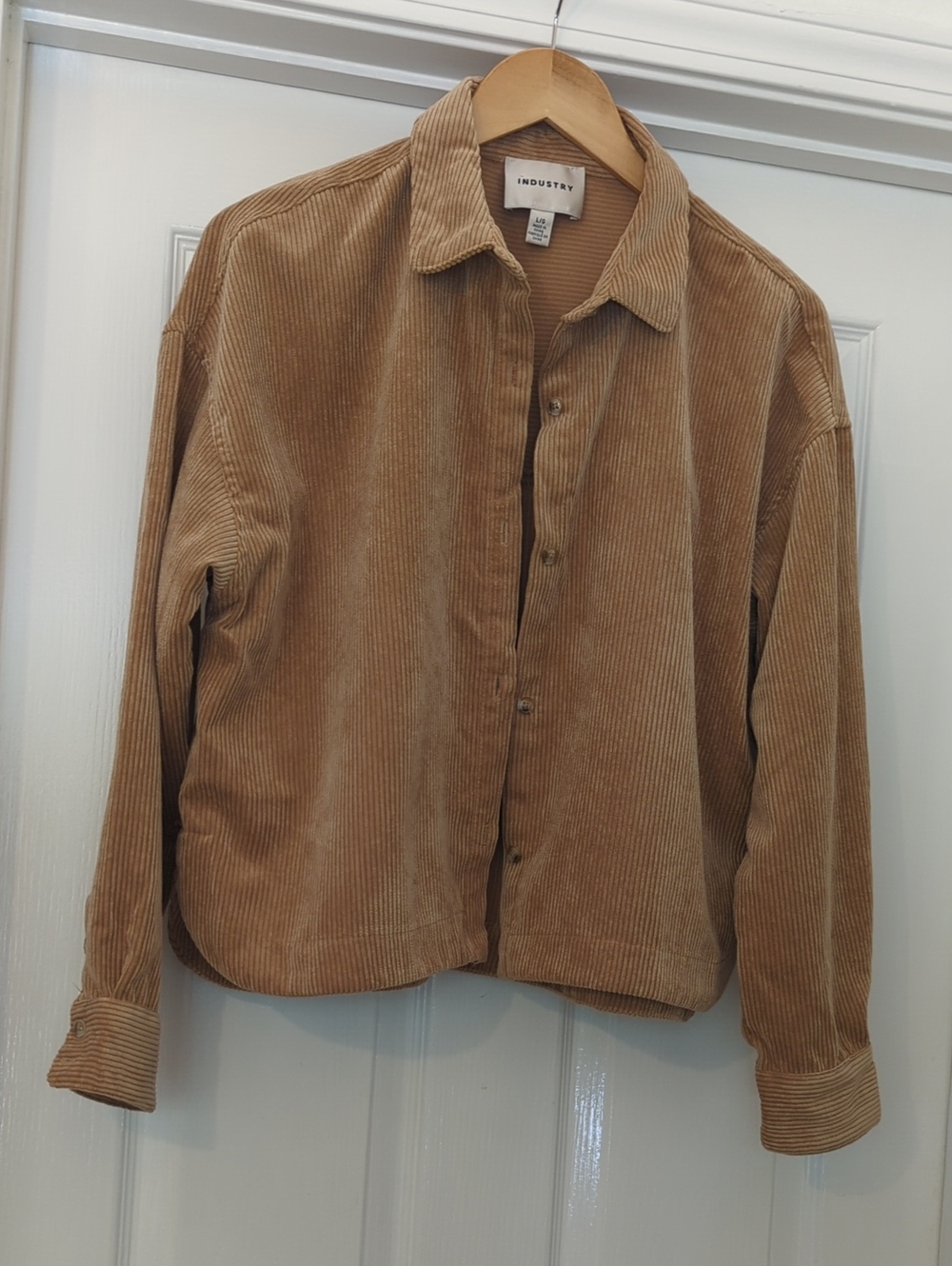 Industry Corduroy Shacket Tan L